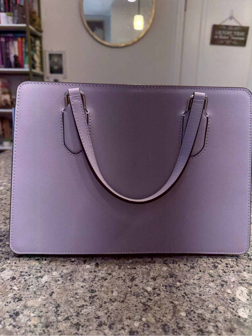 kate spade lavender saffiano satchel handbag - Picture 3 of 6
